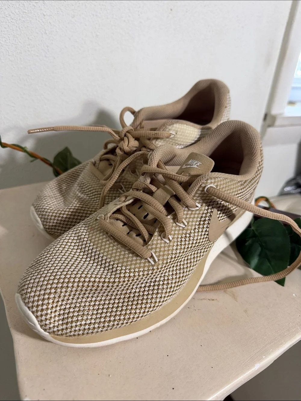 Nike Women's Tan Mesh Athletic Shoes